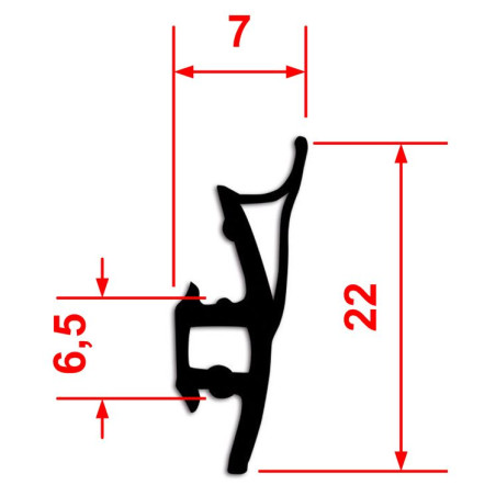 5 m joint noir A3350 - 22x7