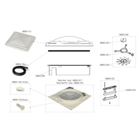 Kit traliccio TURBO VENT PRO FIAMMA - 98683-022