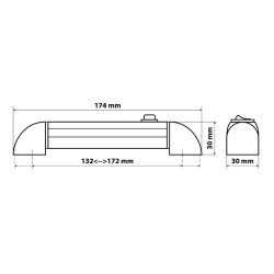 LUZ DE CORTESIA GIRATORIA 180 LAMPA 4 LED