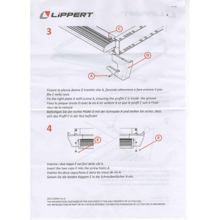FRONT COVER 700 MM GRADINO LIPPERT SLIDE-OUT 10856