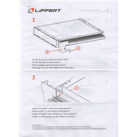 FRONT COVER 700 MM GRADINO LIPPERT SLIDE-OUT 10856
