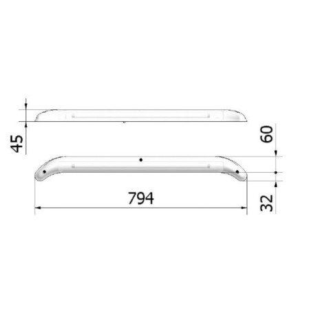 Plafón 12V - 2xLL8 LED - 1000 Lm 6500°K - IP54