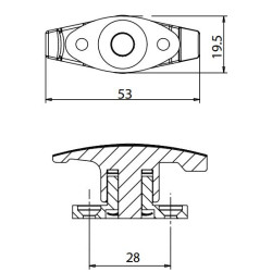 Ferma porta a scuderia alto nero ZADI battuta alta 15 mm