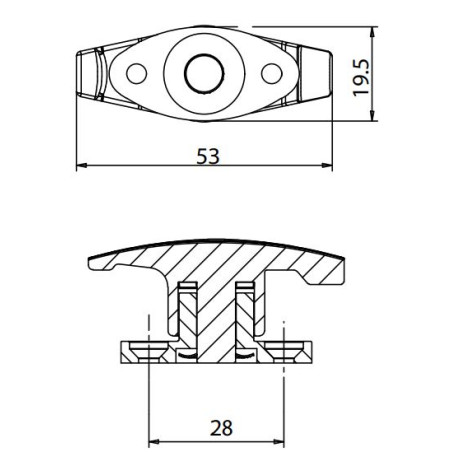 Tope de puerta ZADI alto negro estable, galce de 15 mm de alto