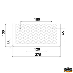 Poche de rangement 270x115x32 mm filet caoutchouc noir