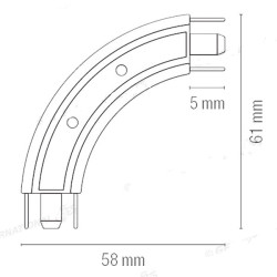 90 ° curved guide for mobile roller shutters