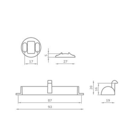 BALDACCI - V510 Polished chrome furniture handle kit