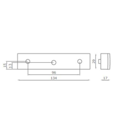 BALDACCI V269 - Pull open silver painted ABS handle kit