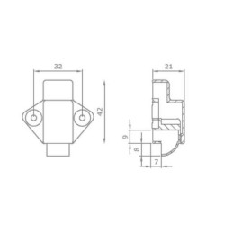 Latch AS194 for handle on wall units 32 mm pitch H 29