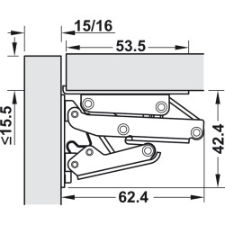 180 ° tilt and turn hinge