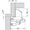 Bisagra amortiguada para puerta oscilobatiente 90°