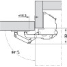 Bisagra amortiguada para puerta oscilobatiente 90°