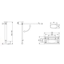 STASR 8 - GAMBA a T alluminio LIPPERT 60x32 mm H650/750 regolabile