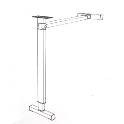 STASR 8 - GAMBA a T alluminio LIPPERT 60x32 mm H650/750 regolabile