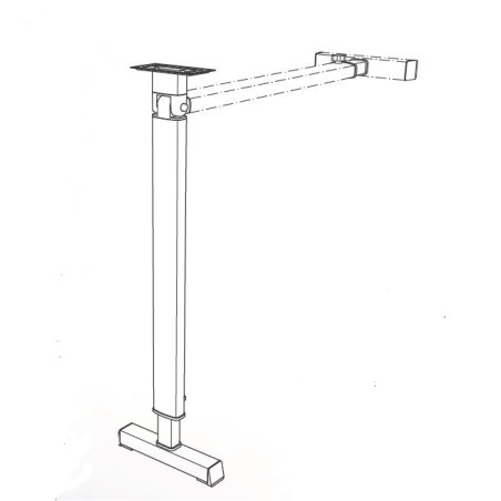STASR 8 - PIED T aluminium LIPPERT 60x32 mm H650/750 réglable