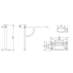 STAR 4 - LIPPERT T-foot folding LEG 60x32 mm H720