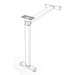 STAR 4 - LIPPERT T-foot folding LEG 60x32 mm H720