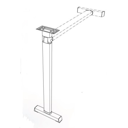 STAR 4 - GAMBA pieghevole piede a T LIPPERT 60x32 mm H720