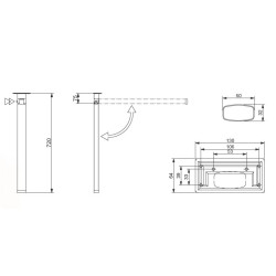 STAR 1 - LIPPERT folding LEG 60x32 mm H720