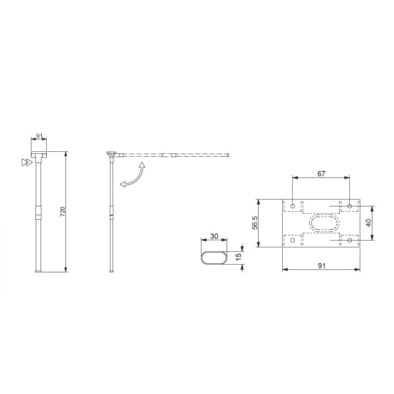 COMET 3 - PIED ovale pliable séparable LIPPERT...
