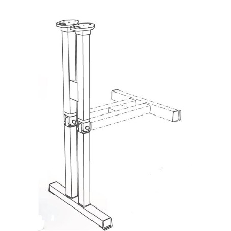 ASTRO 4 - Pie LEG plegable doble T LIPPERT ASTRO4 H720