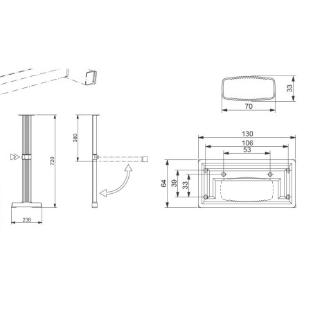 MAGNUM 3 - Pata en T plegable LIPPERT PATA H720