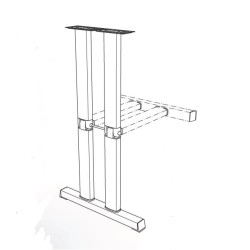 STAR 2 - Double folding LEG LIPPERT T foot 60x32 mm H720