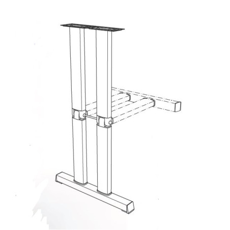 STAR 2 - GAMBA doppia pieghevola piede a T LIPPERT 60x32 mm H720