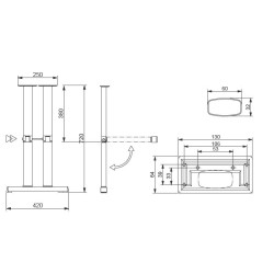 STAR 2 - Double folding LEG LIPPERT T foot 60x32 mm H720