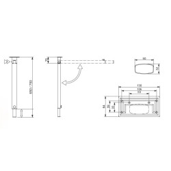 STAR 5 - PIED repliable + télescopique LIPPERT 60x32 mm H650/750