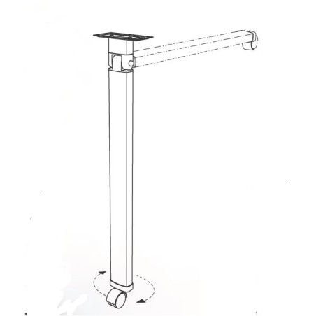 STAR 9 - PIED Pliant + roue LIPPERT 60x32 mm H720