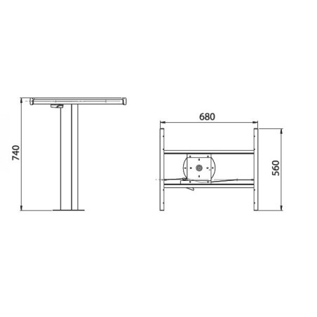 TISCHSTÜTZE 2 RICHTUNGEN PLANET LIPPERT H740 mm