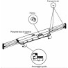 Chemin de table en aluminium avec support de lit