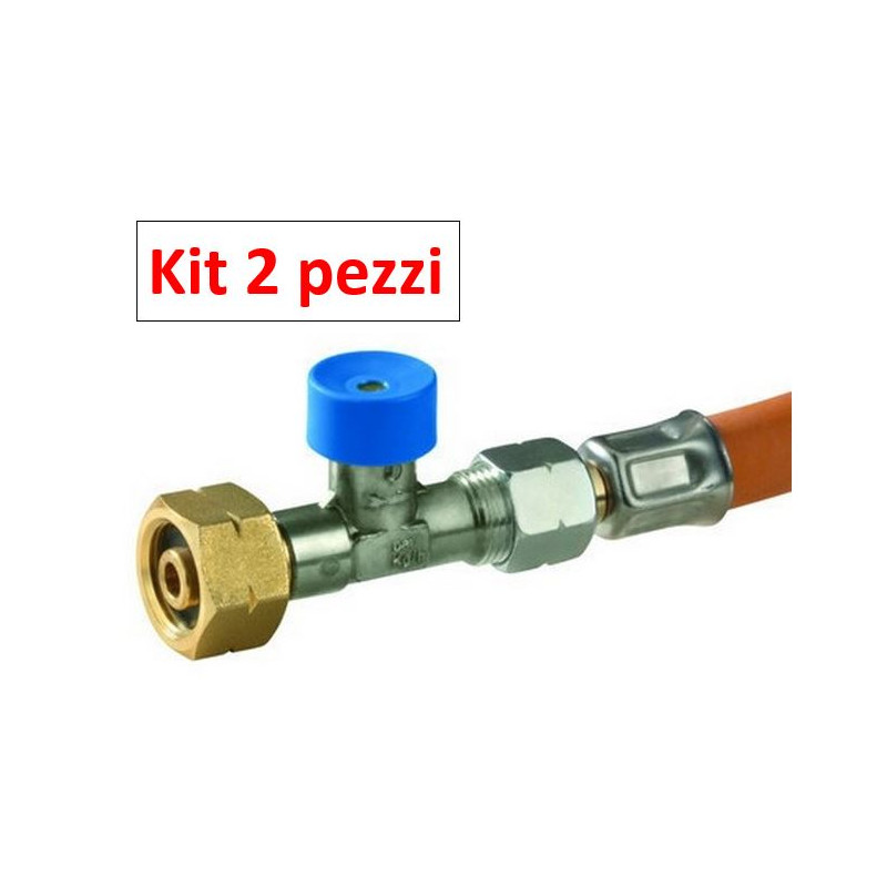 GOK 2024 - Kit 2 pezzi - Tubo flessibile gomma AP 45 cm attacco ITALIA