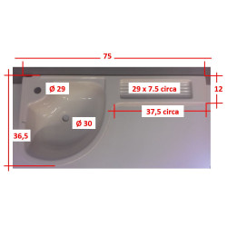 EURE50 SINK RIMOR 021BCM WITH SOAP DISH