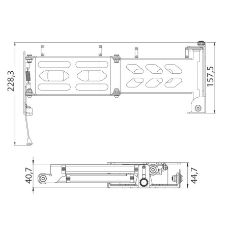 SUPPORT LCD 483 mm avec pantographe 12587