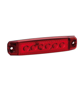 LAMPE PLATE ROUGE 6LED 12/24V R-18"