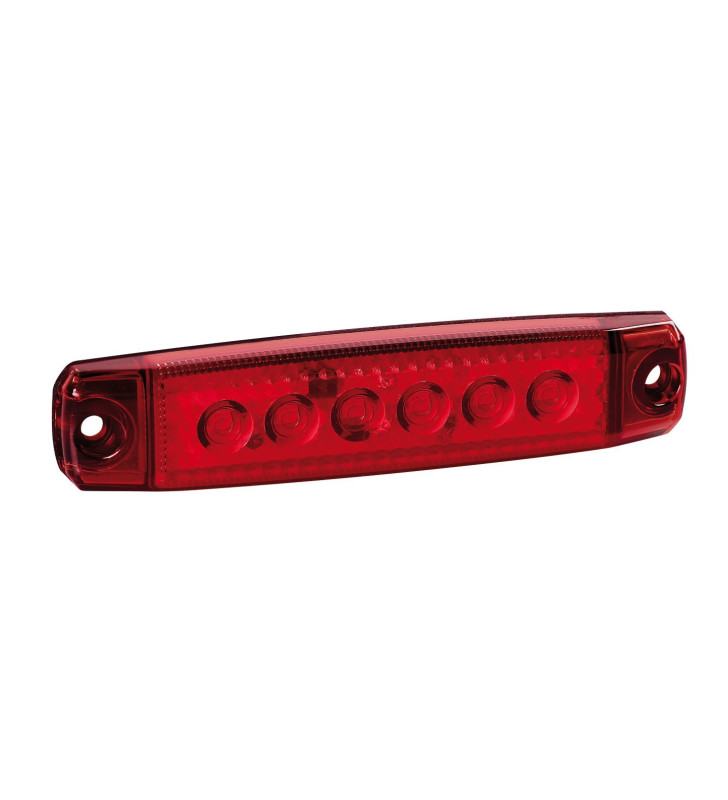 LAMPE PLATE ROUGE 6LED 12/24V R-18"