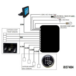 Radar de estacionamiento con cable con 8 sensores