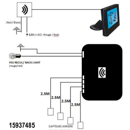 VECHLINE Wi-Fi Parking Radar With 4 Sensors