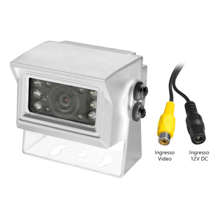 IP69 - 8IR - Retrom Orient CCD PAL camera, 6 m white cable