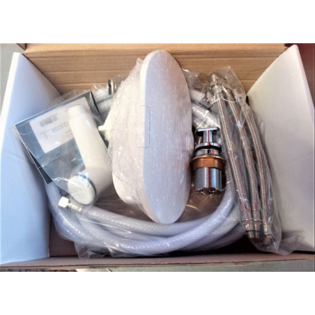 Cabina de ducha completa con mezclador y ducha de mano, manguera de PVC de 2,5 m