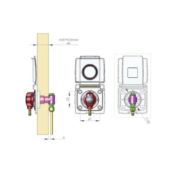 External gas socket with secure connection