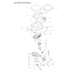 RIC WC STARLITE / GALAXY Thetford 09868 gasket and valve