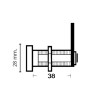 Metalltürschloss WEISS 38 mm FAP komplett