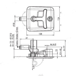 Serrure à compression ZADI avec cylindre et clés