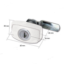 FAP 1046 White metal lock for tailgate 60x40 with keys