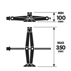 Cric a pantografo LAMPA con cricchetto da 1000 kg