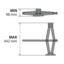 Pantograph jack with crank 2000 kg