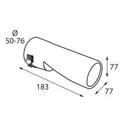 Polished stainless steel tailpipe Ø 55-70 mm